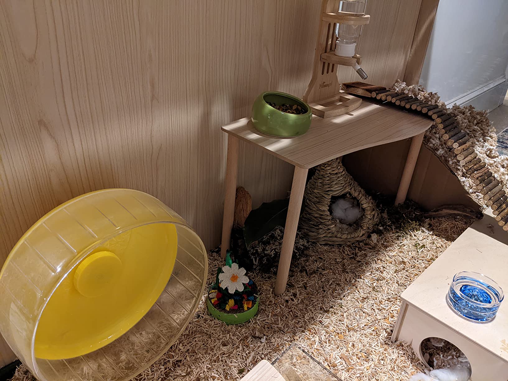 Niteangel Vista Hamster Cage W/Oblique Opening Cage Door - MDF Aspen Small Animal Cage for Syrian Dwarf Hamsters Degus Mice or Other Similar-Sized Pets (Large - 47.1 x 22.7 x 26.9 inches, Burlywood) customer photo 2