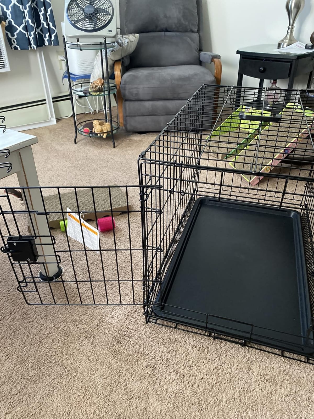 Amazon Basics Portable, Foldable Metal Wire Small Dog Crate with Removable Tray, Divider Panel, Single Door, Easy to Assemble, 24
