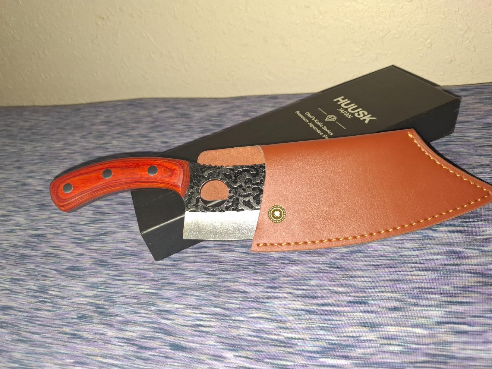 Huusk Meat Cleaver Knife with Sheath, Hand Forged Viking Knife, Mens Gifts customer photo 1