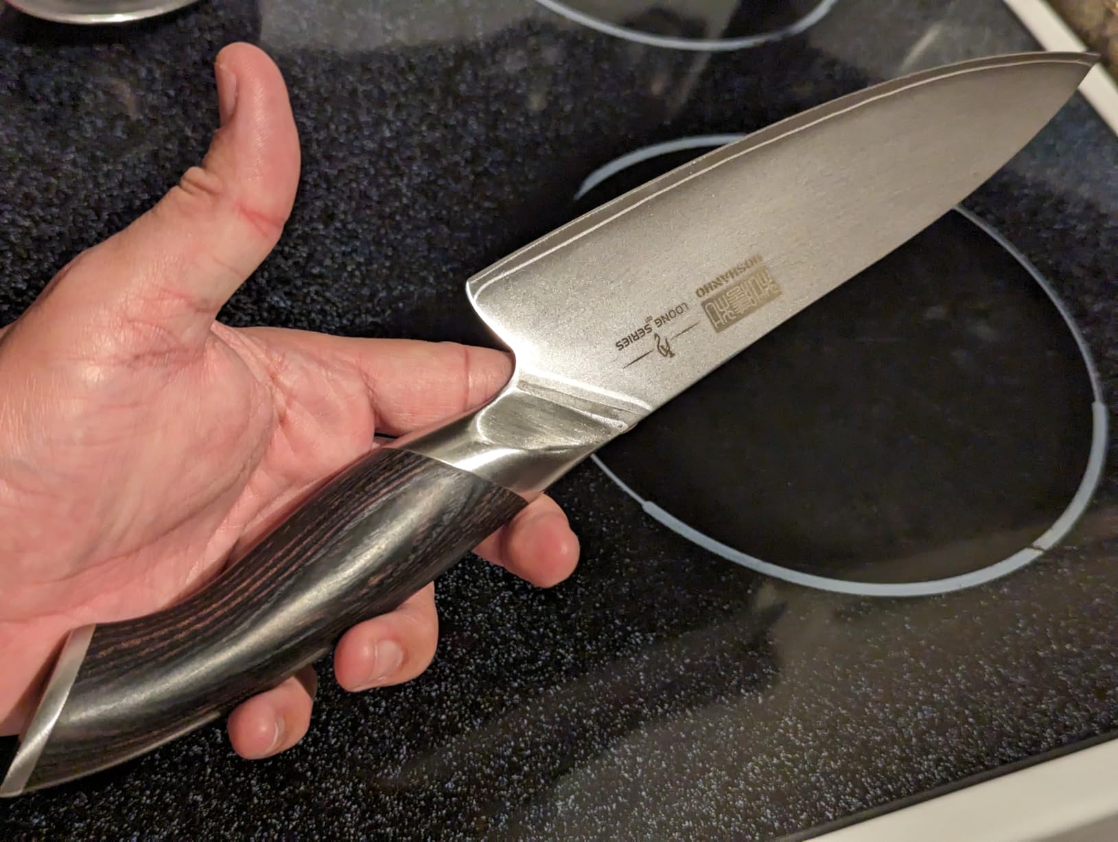 HOSHANHO Kitchen Knife in Japanese High Carbon Steel, Professional High-Class Chef's Knife 8 inch, Non-slip Ultra Sharp Cooking Knives with Ergonomic Handle customer photo 2