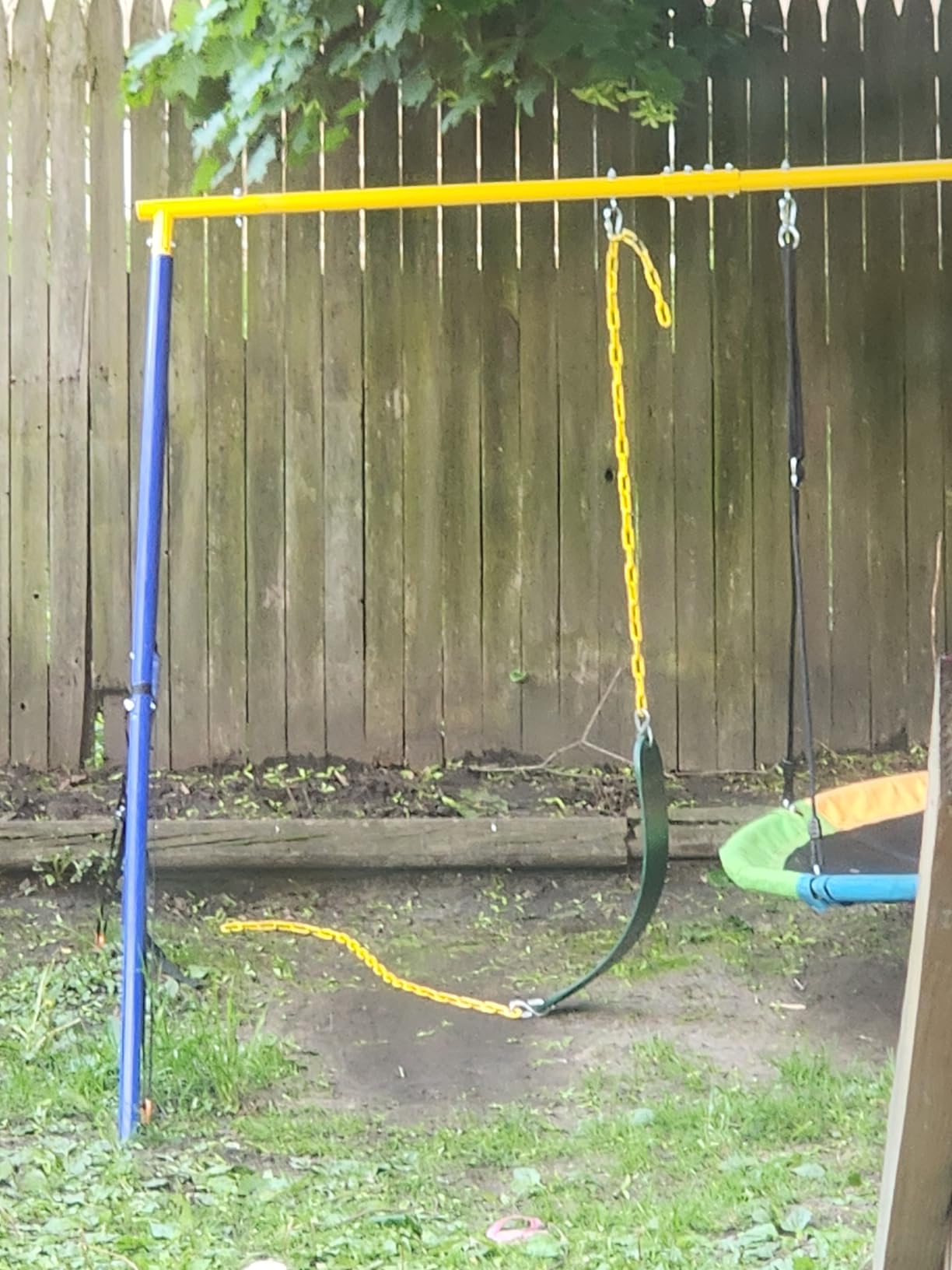 Costzon 660lbs Metal Swing Sets for Backyard, Heavy Duty Swing Set with 2 Seats, Adjustable Ropes, Ground Stakes, Swingset Outdoor for Kids, Playground customer photo 2