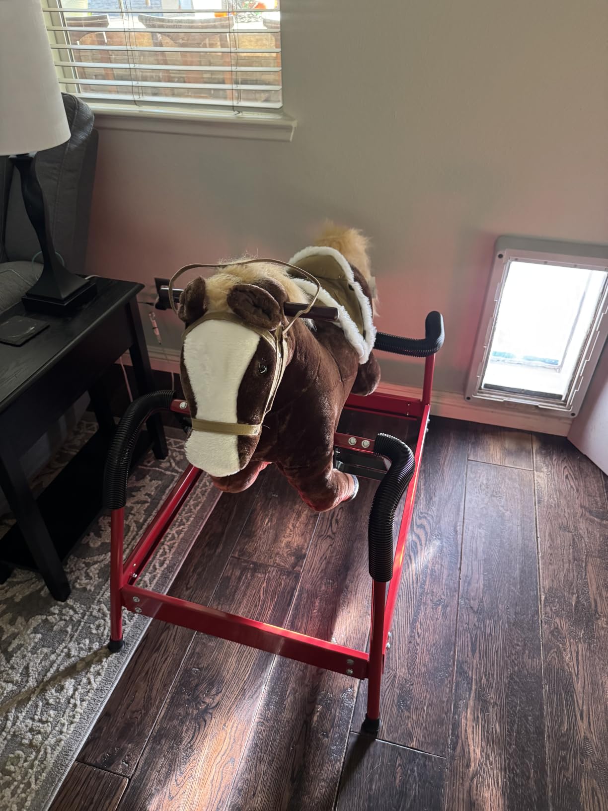 Qaba Kids Spring Rocking Horse Ride on Horse for Girls and Boys Light Brown customer photo 2