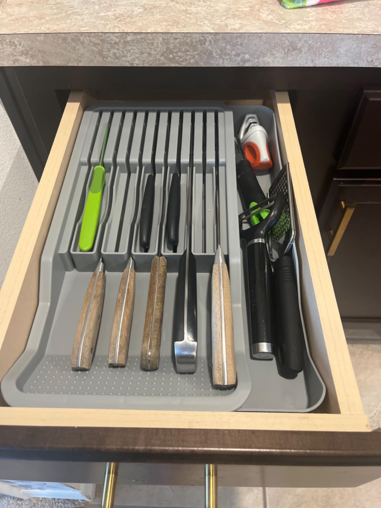 Drawer Knife Organizer Insert with Expandable Tray Save Space customer photo 2