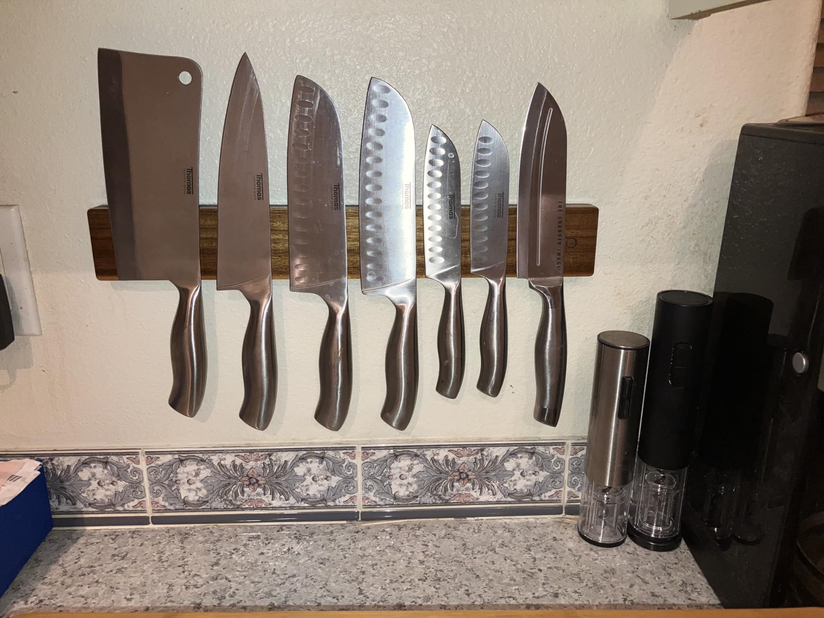 Gourmetop Magnetic Knife Holder for Wall 16”, Acacia Wood, No Drill Fridge customer photo 2