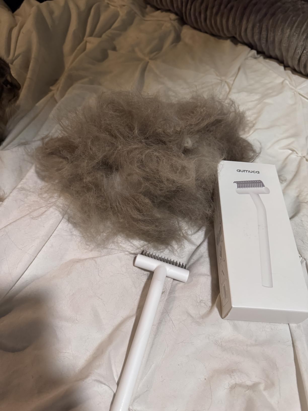 aumuca Undercoat Rake for Dogs, Deshedding & Dematting Comb for Cats, Horse customer photo 2