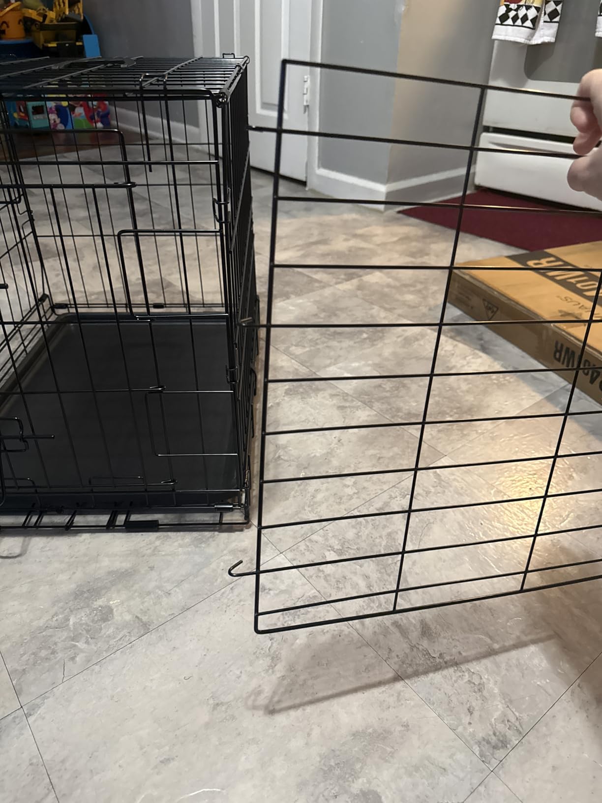 CAPHAUS Foldable Dog Crate Wire Metal Dog Kennel w/Leak-Proof Pan & Protecting Feet & Divider Panel, Single or Double Door, Small, Medium & Large Dog Crate Indoor Cage, 30” w/Single Door customer photo 2