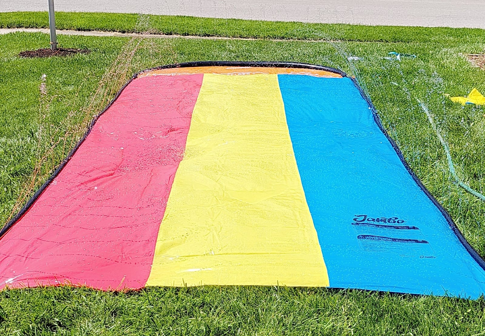 JAMBO 25Ft Premium XXL Slip Splash and Slide with 3 Bodyboards, Heavy Duty Water Slide- Advanced 3-Way Sprinkler System, Splash Mat Splash Pad Backyard Waterslide Outdoor Water Toys n Slides for Kids customer photo 2