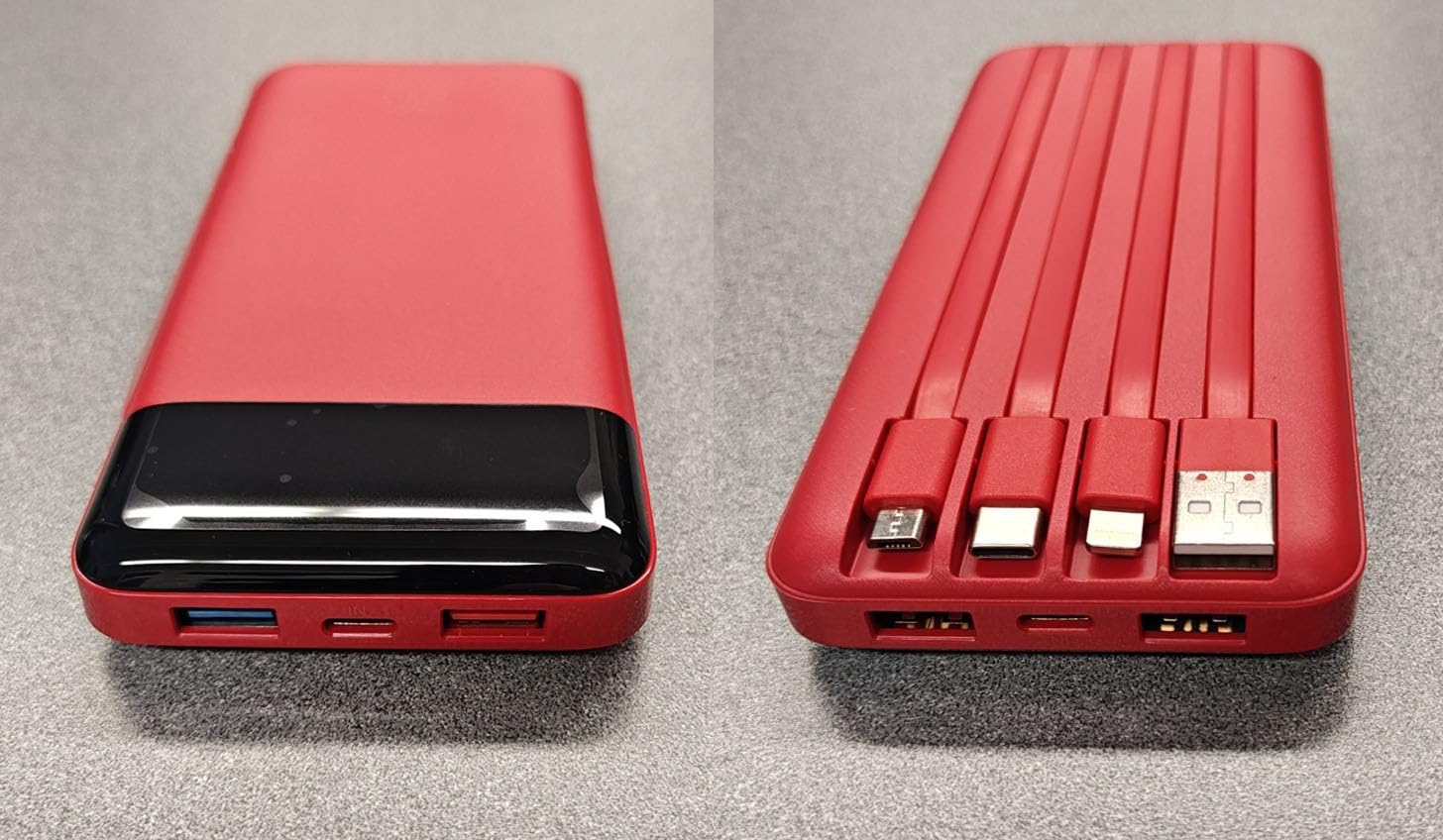 charmast Portable Charger Built-in Cables, 20000mAh Power Bank 6-Output customer photo 2