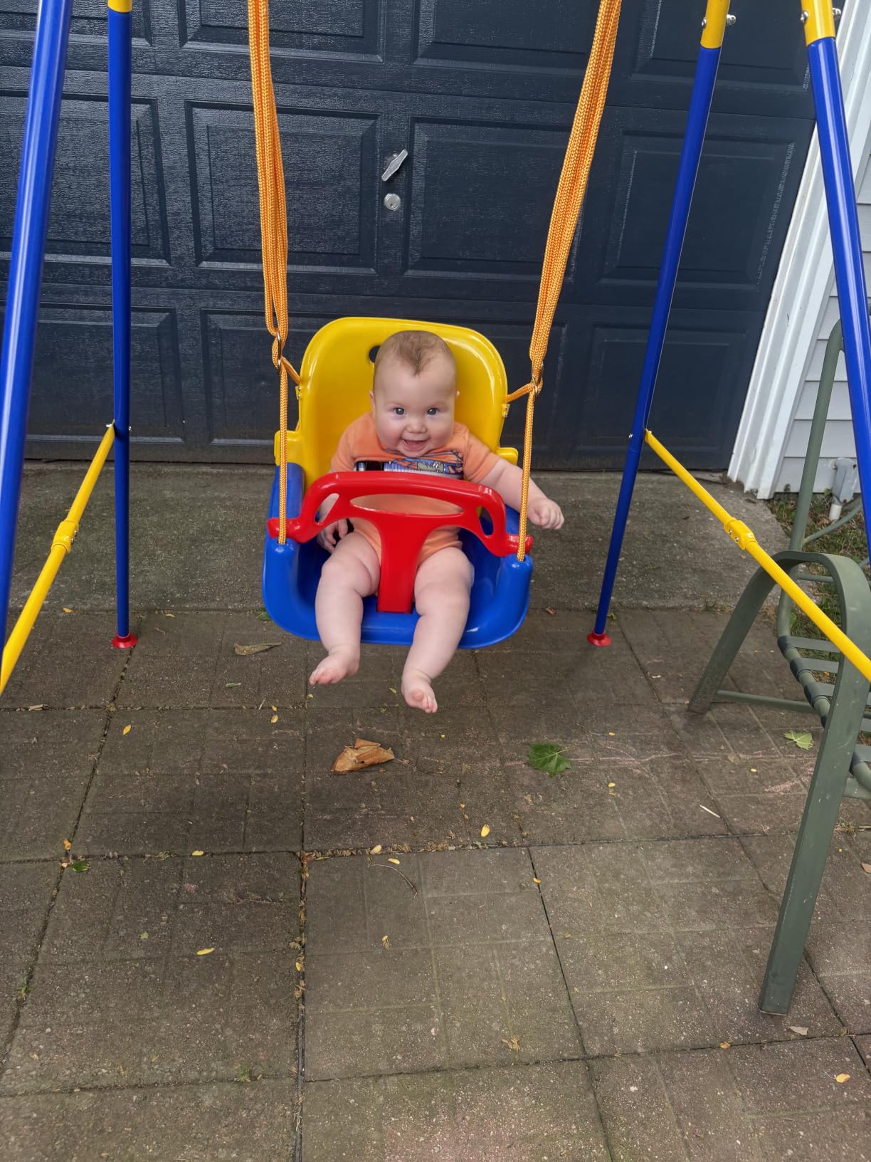 3 in 1 Toddler Swing with Frame, Outdoor Indoor, Baby Swing with Safety Belt for Indoor and Outdoor Use, Foldable Metal Stand & Clear Instructions, Easy to Assemble customer photo 2