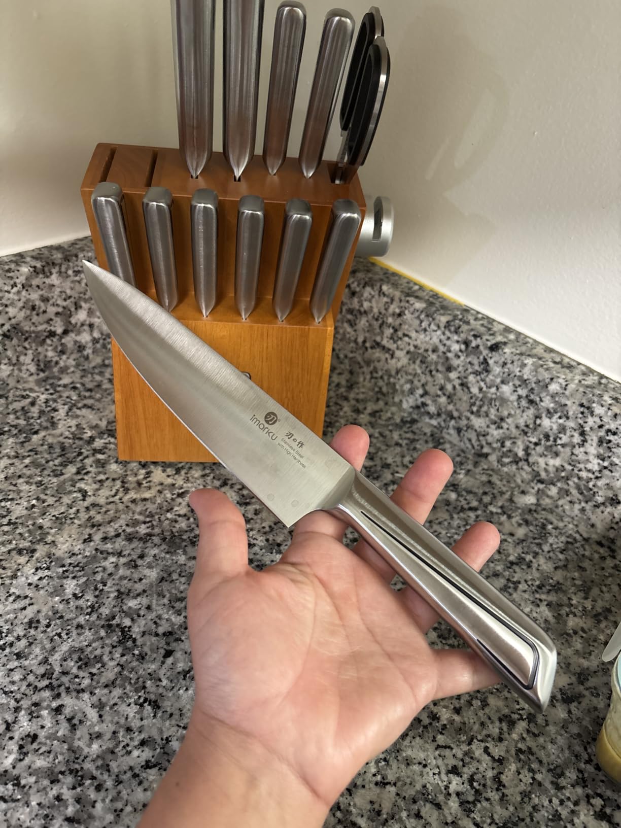 imarku Nakiri Knife 7 Inch, Japanese High Carbon Stainless Steel Chopper customer photo 1