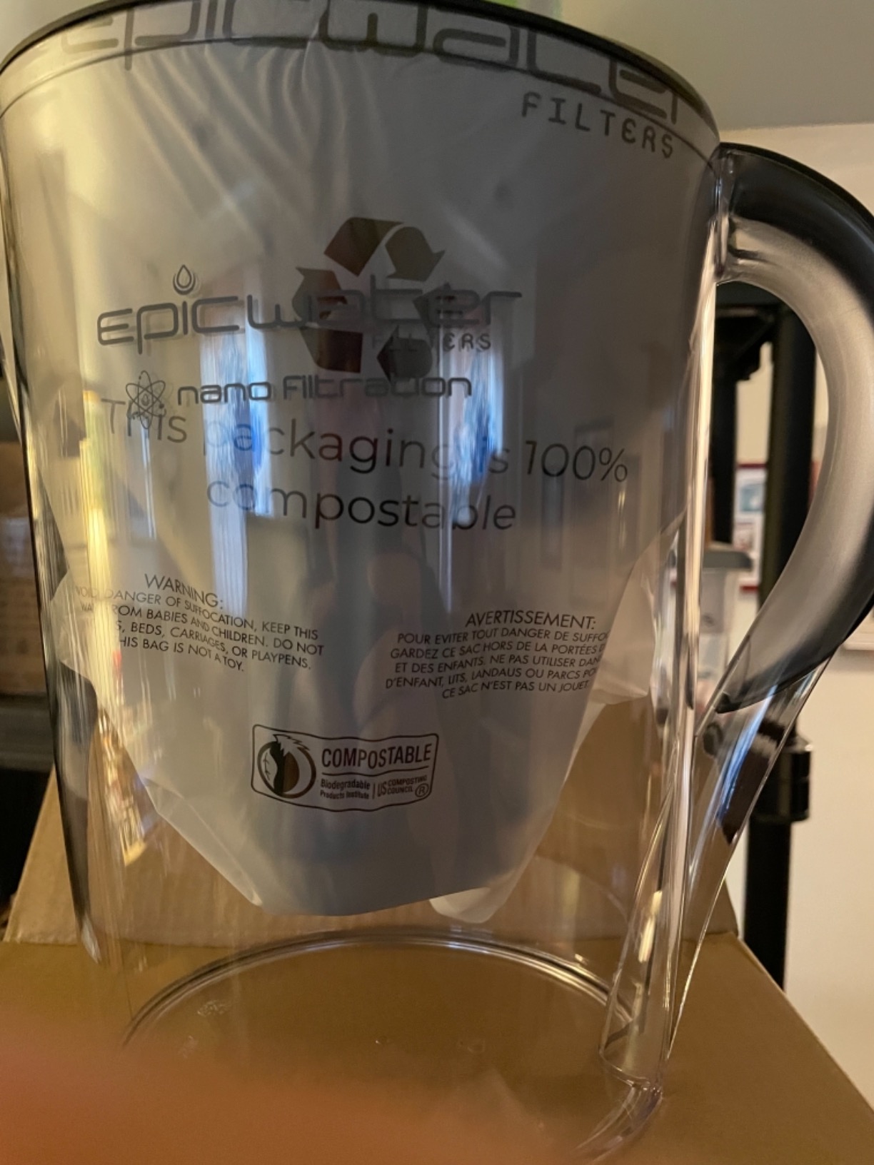 Epic Nano XP | Water Filter Pitchers for Drinking Water | 10 Cup | 150 Gallon Filter | Gravity Water Filter (Black & Bamboo) customer photo 2
