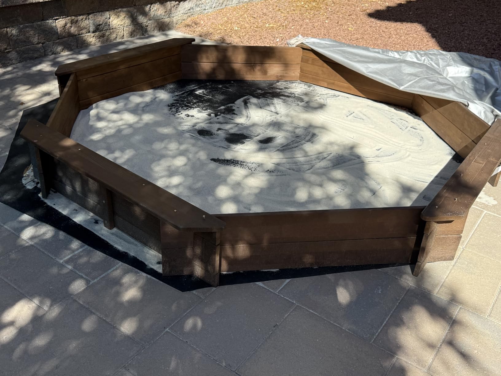 Best Choice Products Large Wooden Octagon Sandbox w/Lid for Kids, Walnut customer photo 1