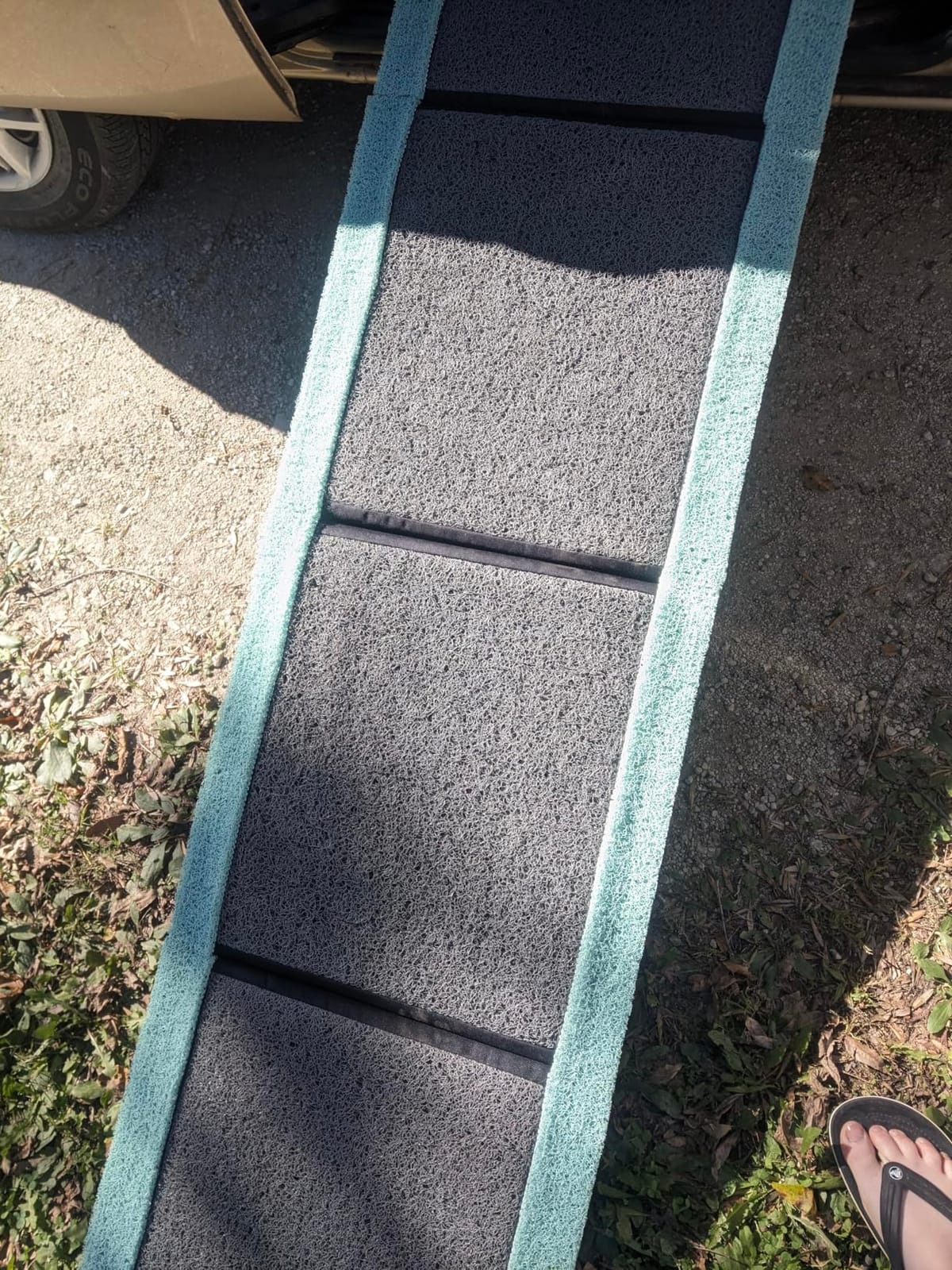 Dog Ramp for Car 𝟕𝟏”𝐱𝟐𝟎” Large Folding Pet Stair Ramps for Truck, SUV, with Non-Slip Surface, Up to 250LBS, Outdoor Dog Car Ramp for Medium & Large Dogs, Portable Pet Steps customer photo 2