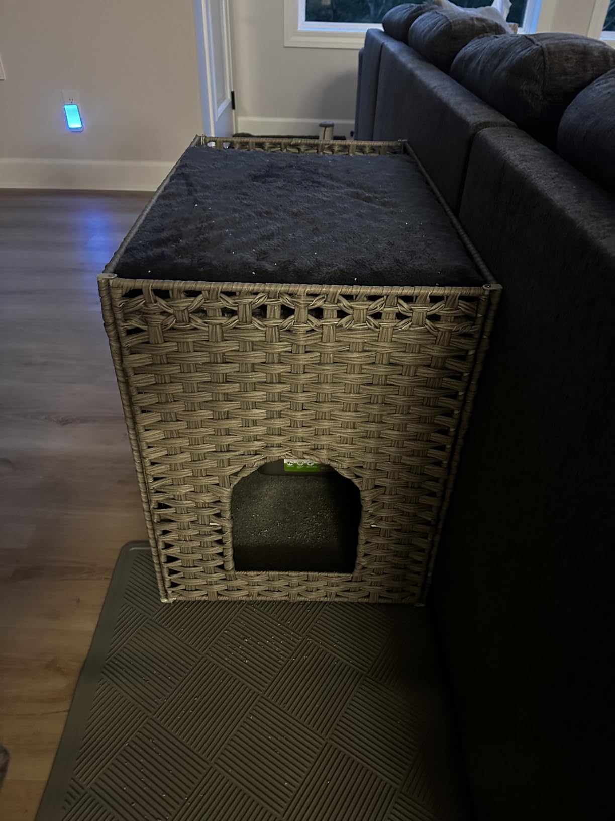 SETVSON Cat Litter Box Enclosure, Extra Large Hidden PE Rattan Natural customer photo 1