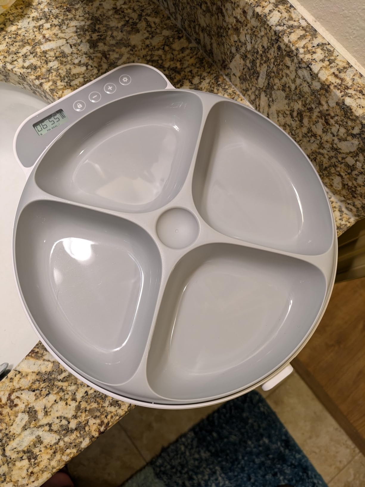 Automatic Cat Feeder Wet Food, Battery Operated Auto Feeder 4 Meals with 2 Ice Packs, Digital Cordless Pet Fresh Food Bowl for Cats Small Dogs with Programmable 12H/24H Format Timer-(Battery Included) customer photo 2