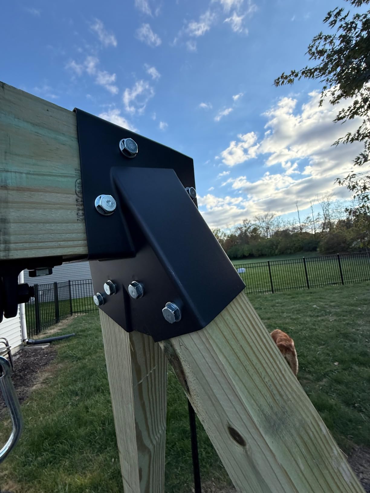 ABUSA Heavy Duty Swing Sets Brackets Including 2 Green A-Frame Swing Set Brackets and 4 Swing Hangers for Playground Equipment Mounting Parts Hardware Included (Light Green) customer photo 1