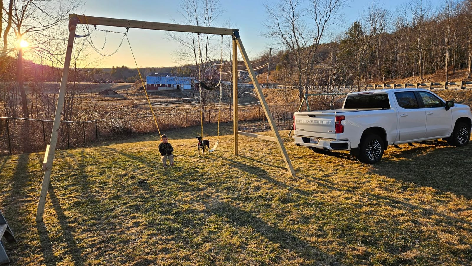 ABUSA Heavy Duty Swing Sets Brackets Including 2 Green A-Frame Swing Set Brackets and 4 Swing Hangers for Playground Equipment Mounting Parts Hardware Included (Light Green) customer photo 2