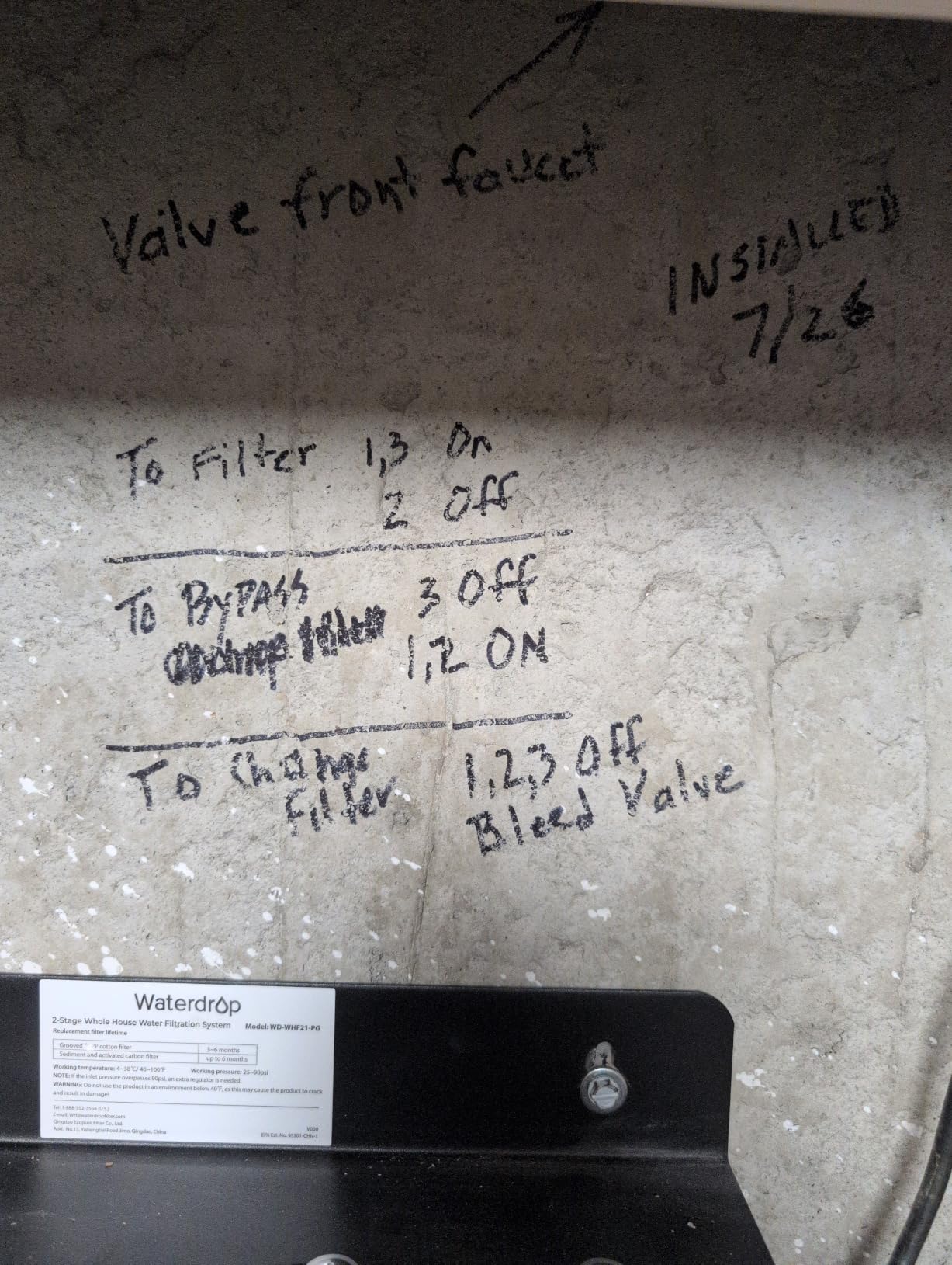 Waterdrop WHF21-BG 2-Stage Whole House Water Filter System, NSF/ANSI 372 customer photo 1