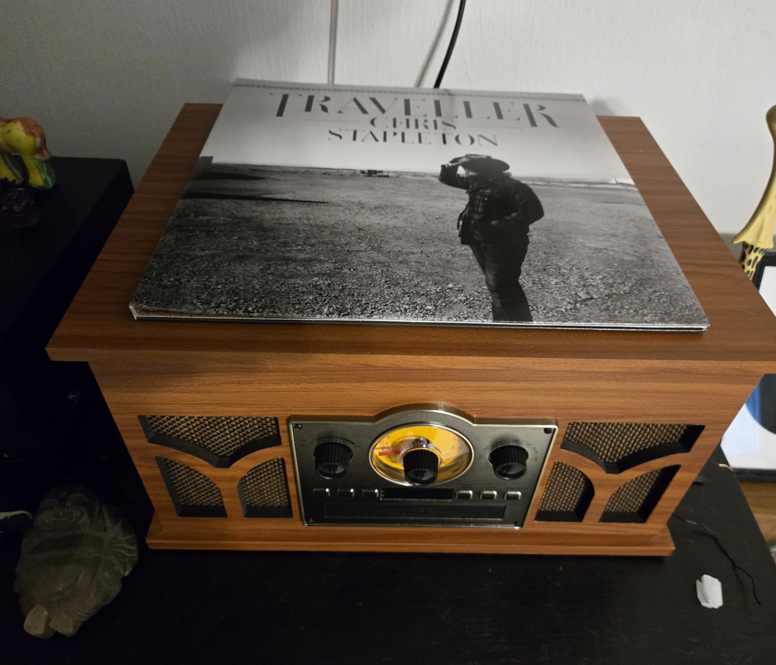 Retrolife® 10-in-1 Record Player with Speakers and Bluetooth, Mahogany customer photo 2