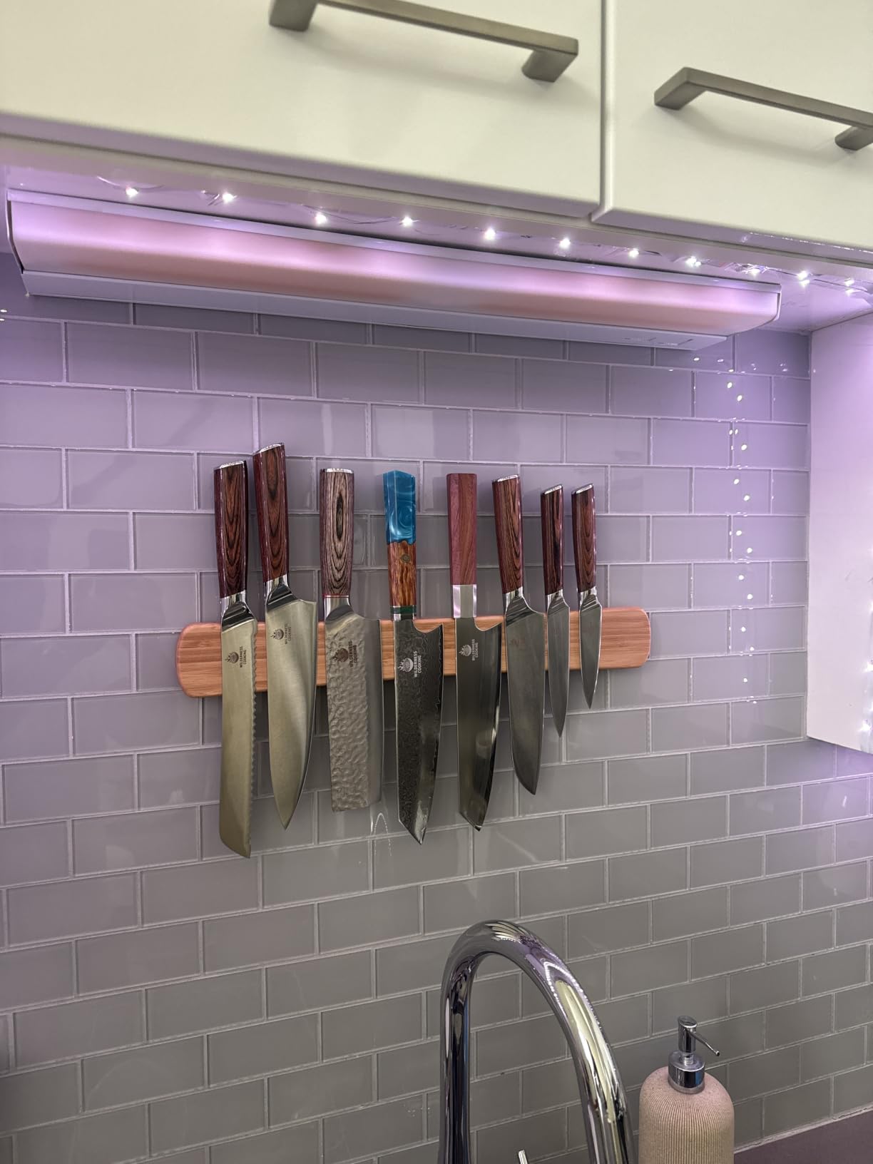 Magnetic Knife Holder, 10 Inch Acacia Wood Knife Strip for Wall or Fridge customer photo 1