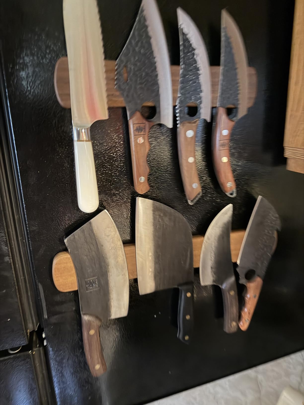 Magnetic Knife Holder, 10 Inch Acacia Wood Knife Strip for Wall or Fridge customer photo 2