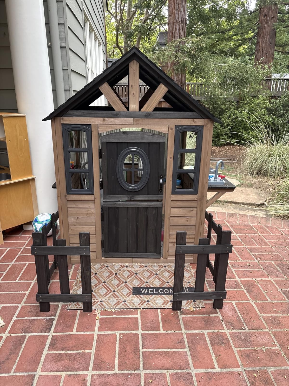 Albott Kids Outdoor Wooden Playhouse with Kitchen Set customer photo 1