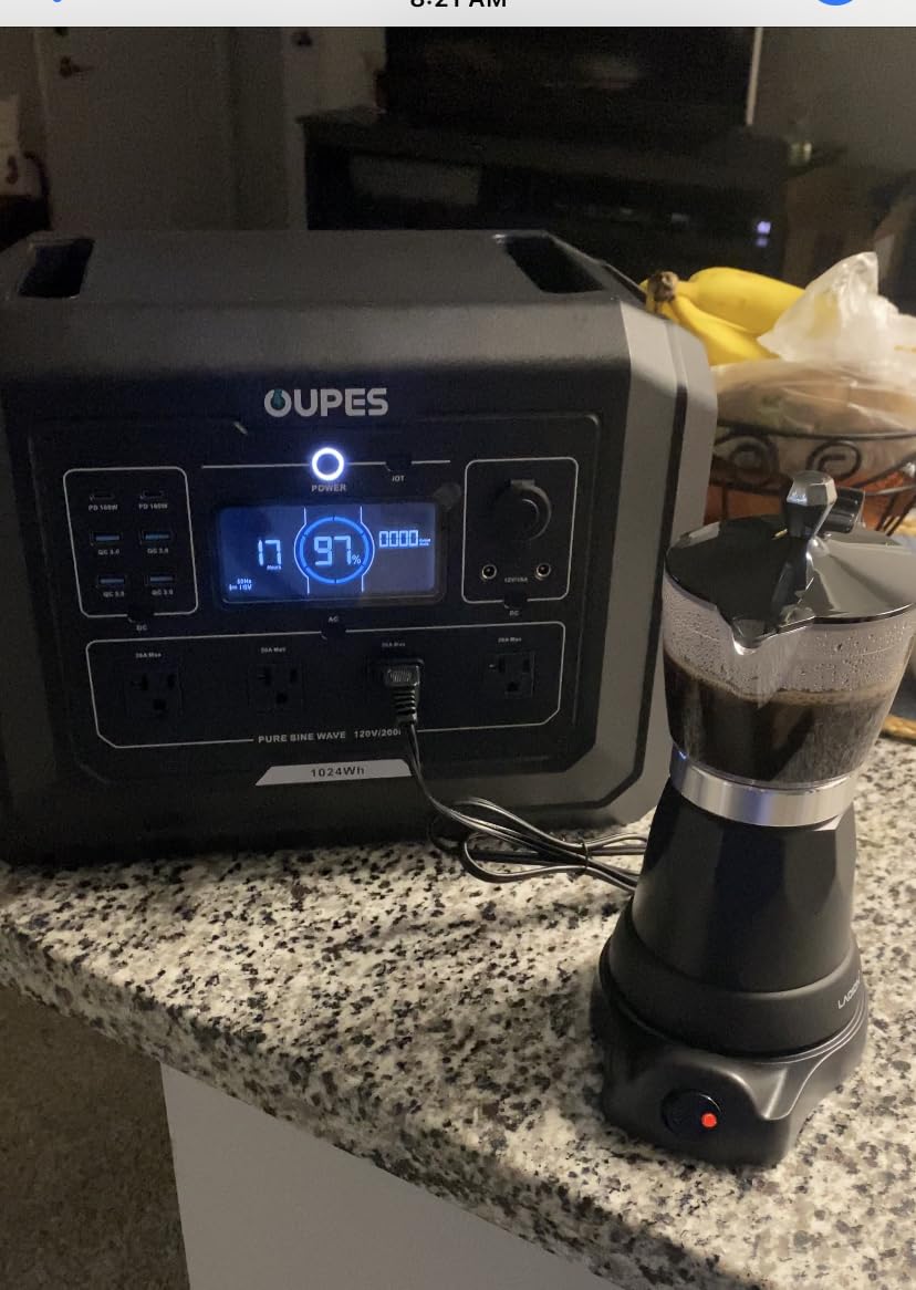 OUPES Mega 1 Solar Generator with 100W Panel Included, 2000W 1024Wh LiFePO4 customer photo 2
