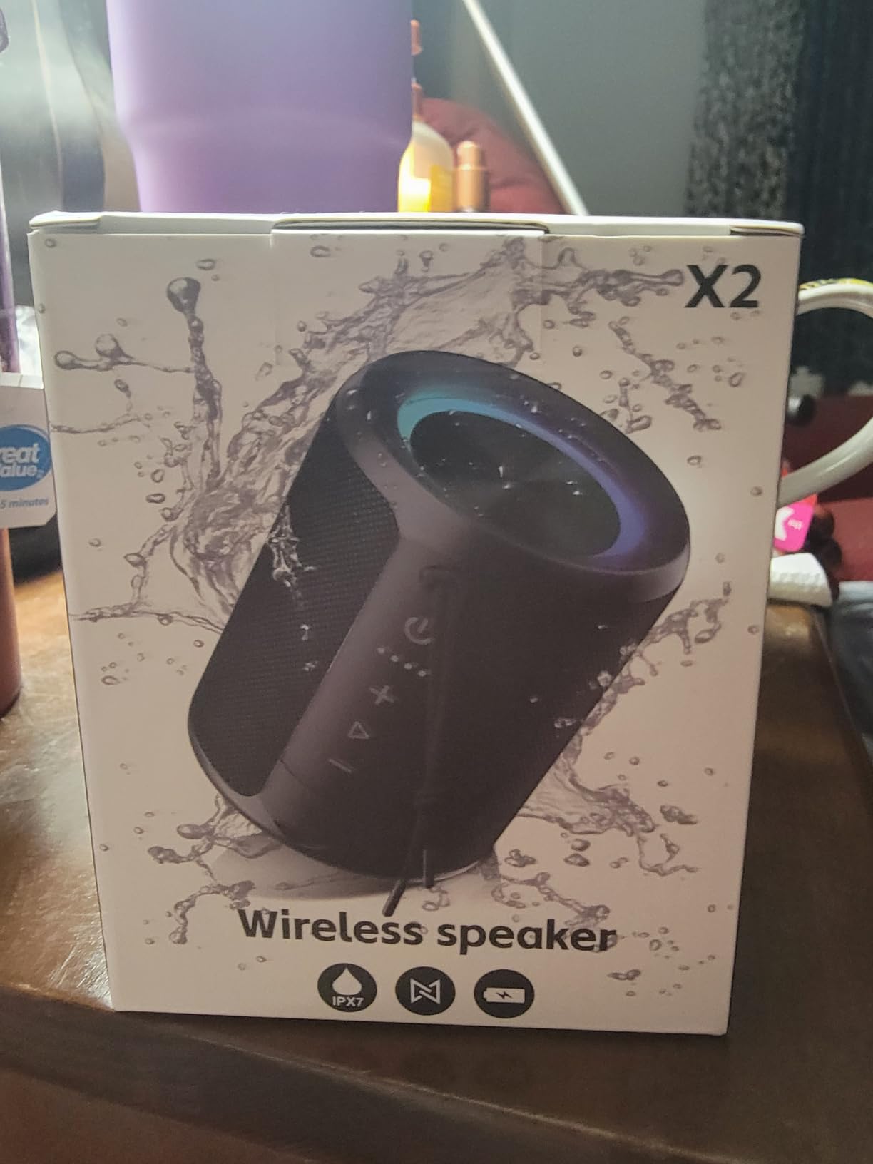 Portable Bluetooth Speaker, IPX7 Waterproof Wireless Speaker with 20W Loud Stereo Sound, 15H Playtime & Beat-Synced RGB Light, Small Outdoor Speaker for Shower, Pool, Beach, Hiking and Gifts customer photo 2