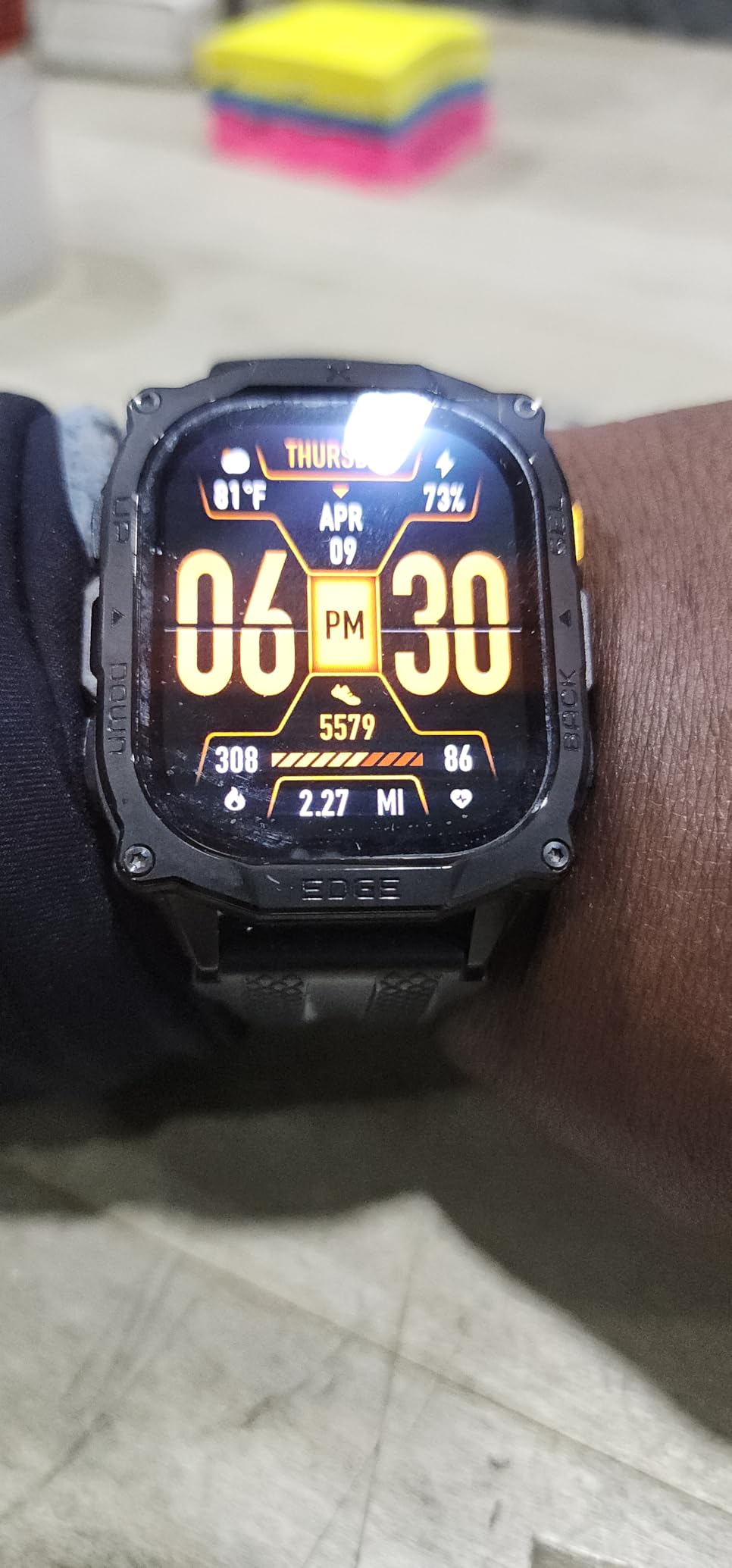 CARBINOX Edge Military Smart Watch for Men, Fitness Tracker, GPS, Black customer photo 1