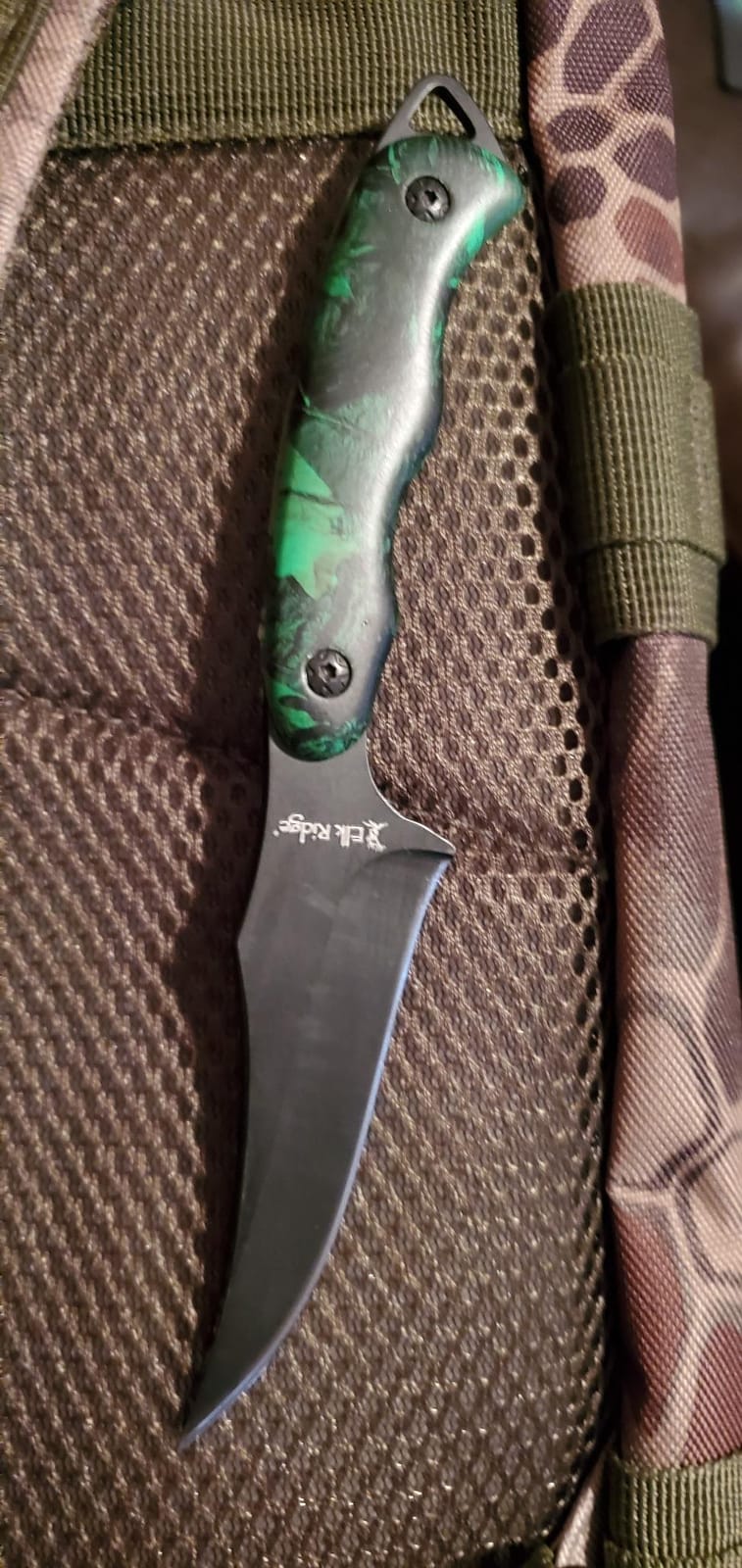 Elk Ridge ER-300BK, 2-Piece Fixed Blade Hunting Knife Set with Gut Hook and Caping Knife, 3Cr13MoV Steel, Wood Handle, Nylon Sheath, 7 Inch and 6.4 Inch, Satin Blade customer photo 2