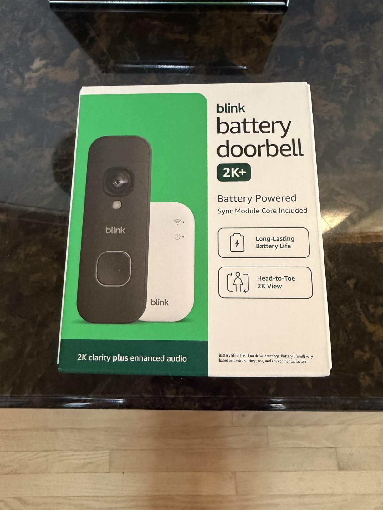 Blink Battery Doorbell 2K+ (newest model) — Wireless video doorbell, 2K video resolution, enhanced audio. Sync Module Core included – System (Black) customer photo 1