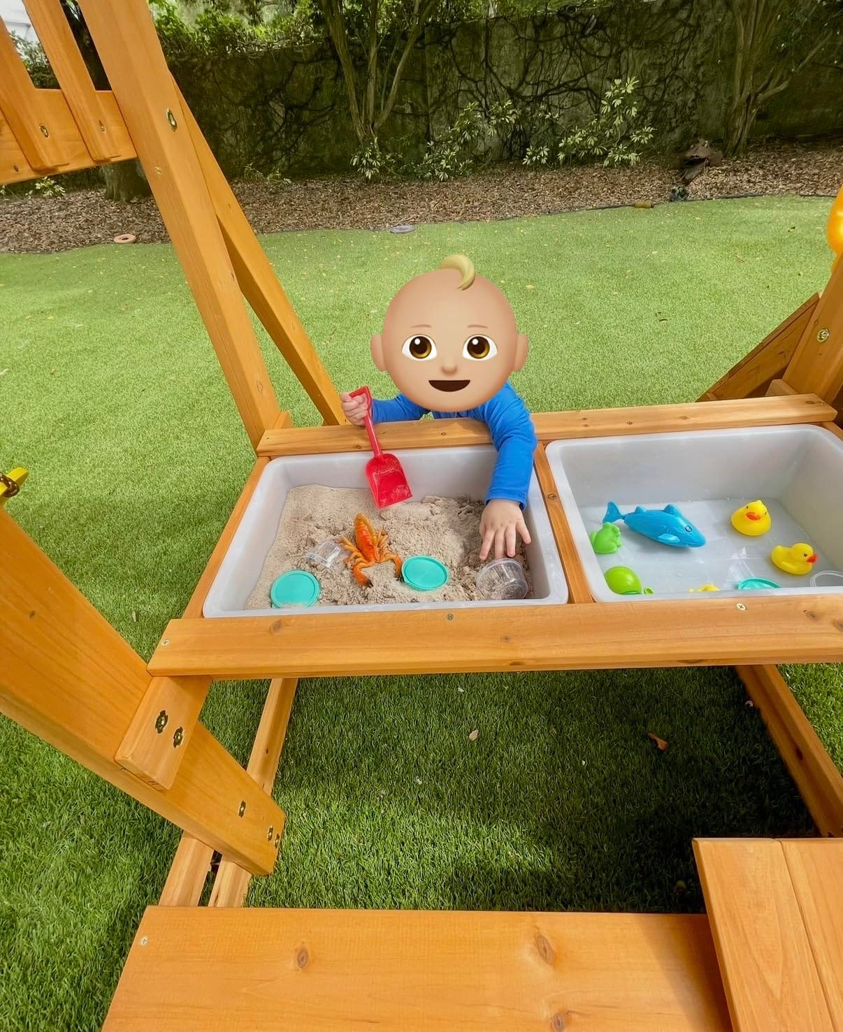 SUNIBOXI Wooden Swing Sets for Backyard, for Ages 3-8 customer photo 1