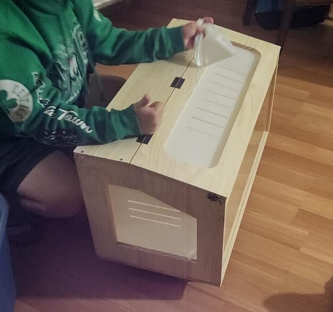 Wooden Hamster Cage with Acrylic Board Base, 39.4