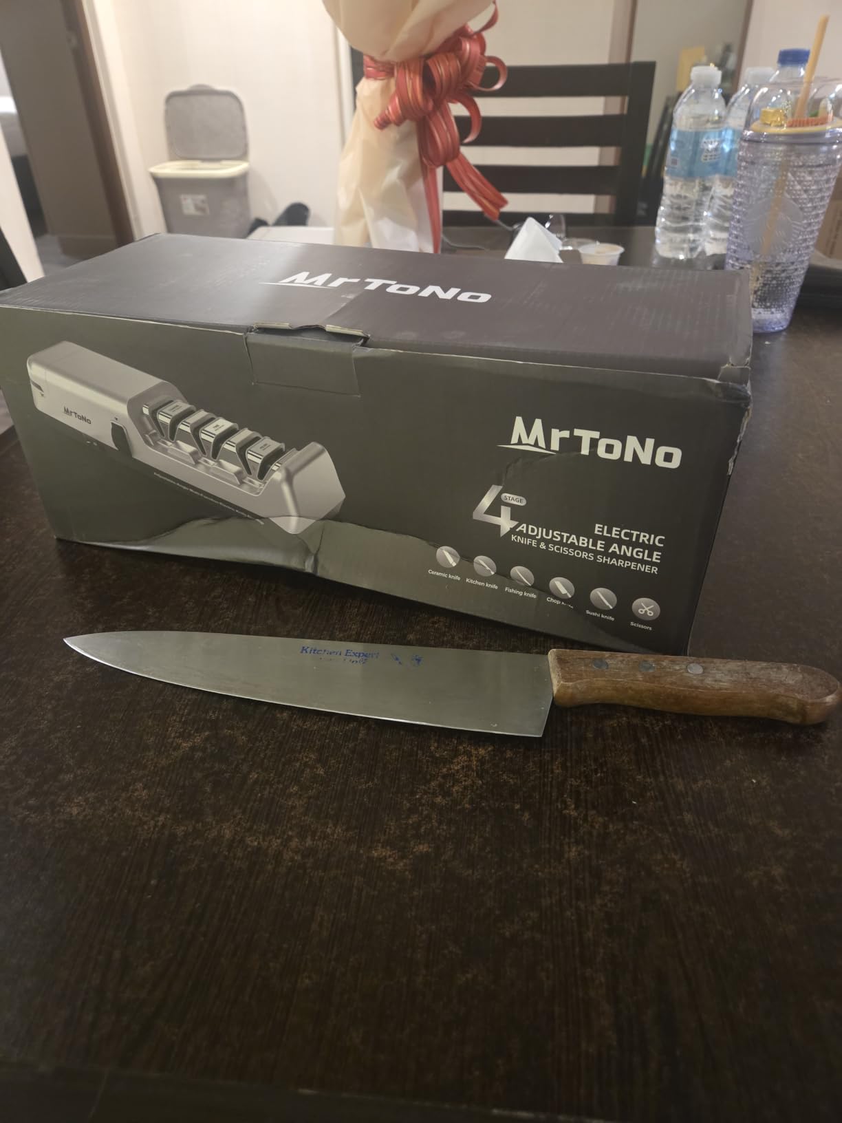 Electric Knife and Scissor Sharpener, Adjustable Angle 12°–22°, 3-Stage customer photo 2