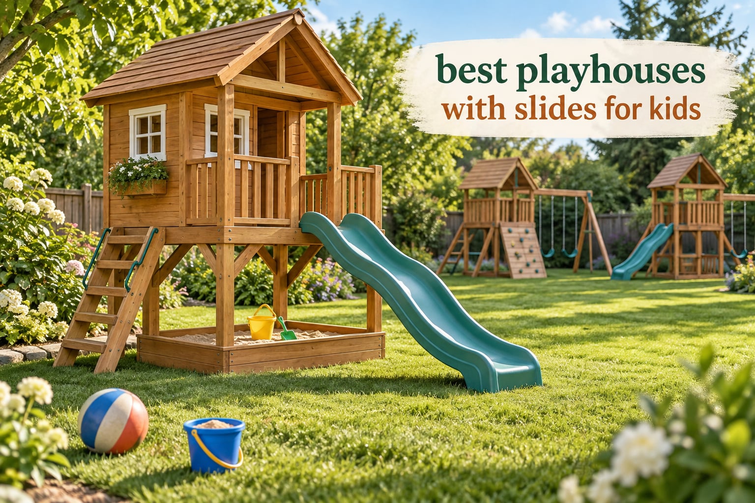 best playhouses with slides for kids