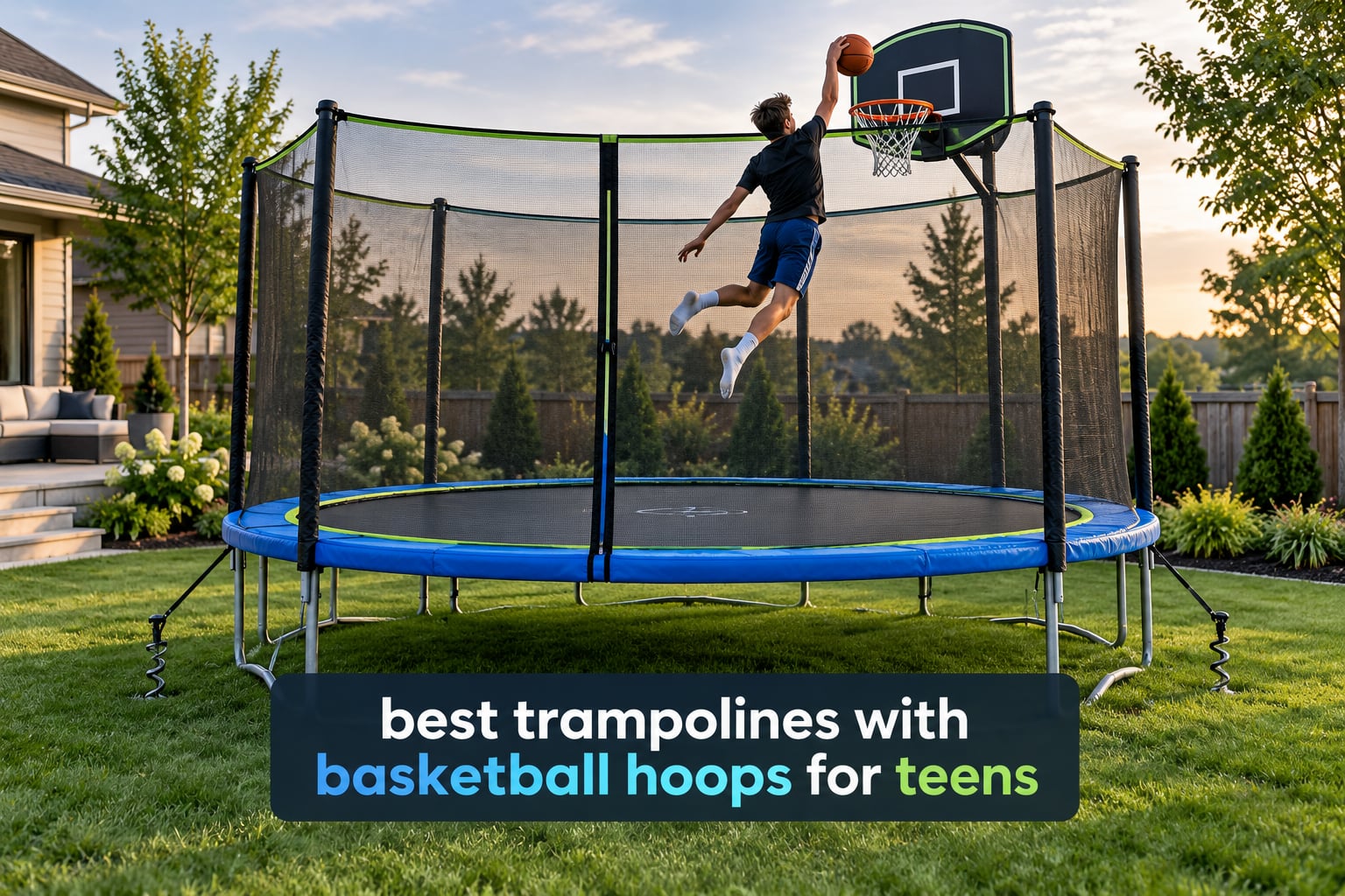 best trampolines with basketball hoops for teens